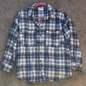 Plaid Kids Shirt - Blue and White